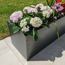 75cm Zinc Galvanised Silver & Black Textured Trough Planter
