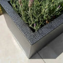40cm Zinc Galvanised Silver & Black Textured Square Planter