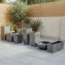 80cm Long Zinc Galvanised Silver & Black Textured 60cm Tall Trough Planter