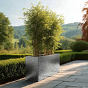 90cm Long Zinc Galvanised Silver & Black Textured 60cm Tall Trough Planter