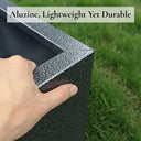 75cm Long Zinc Galvanised Silver & Black Textured 90cm Tall Trough Planter