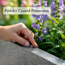 40cm Zinc Galvanised Silver & Black Textured Square Planter