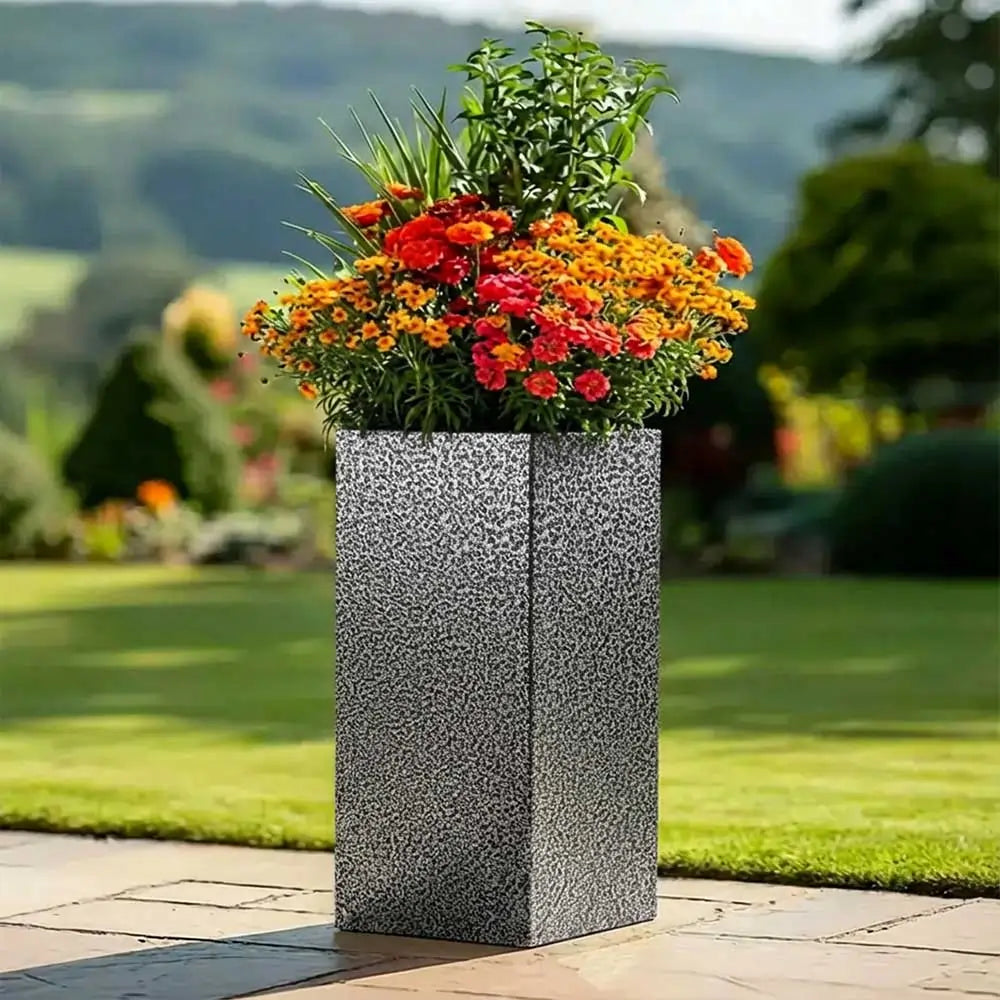 Tall Square Planters – Woven Wood