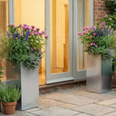 75cm Zinc Galvanised Brushed Silver Tall Square Planter