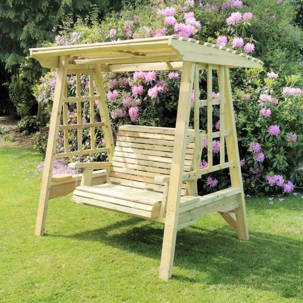 antoniette wooden swing seat seater outdoor garden furniture