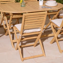 Ashdown Folding 6 Seat Oval Dining Set With Cushions