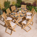 Ashdown Folding 8 Seat Oval Dining Set With Cushions