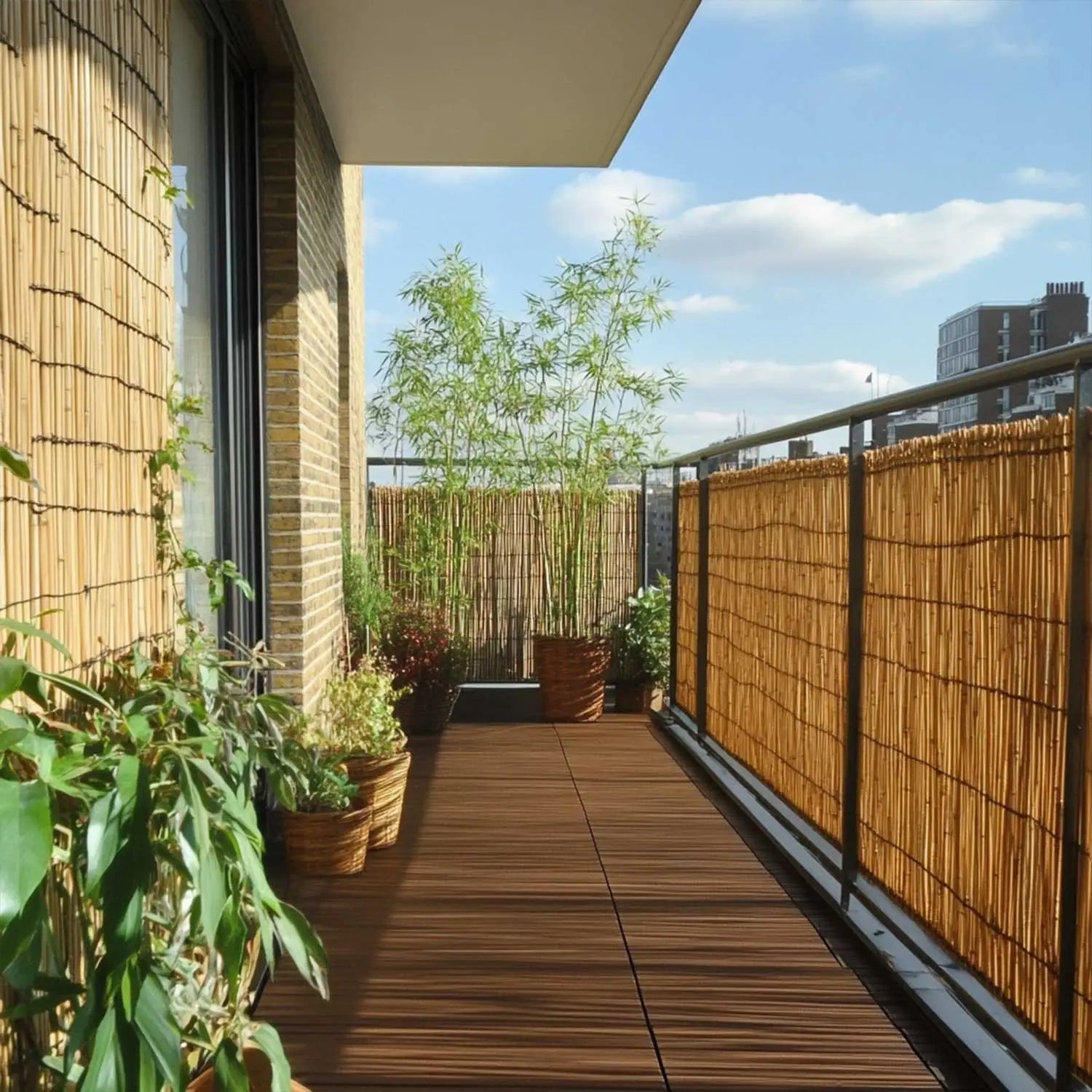 bamboo screening balcony window