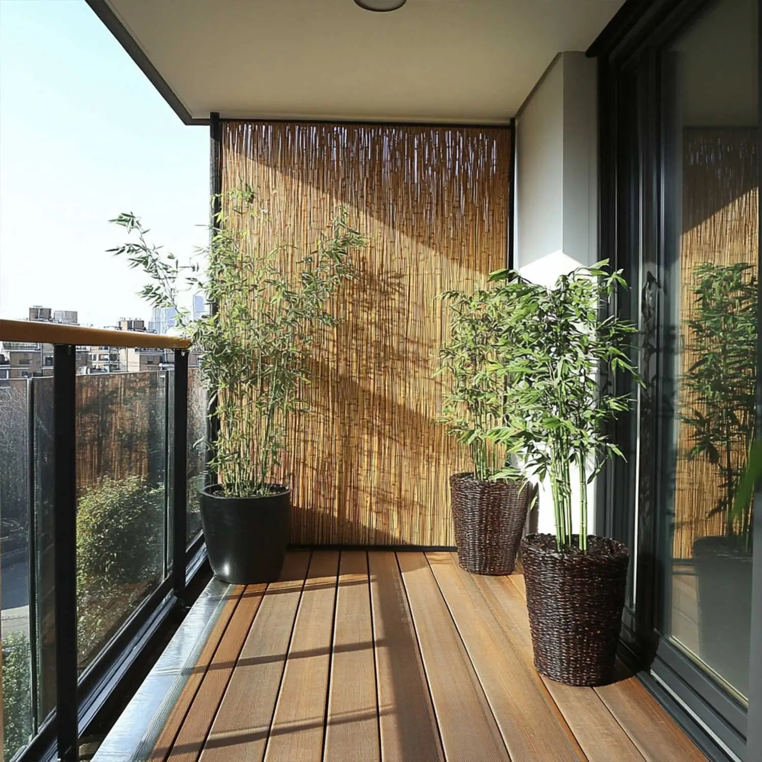 bamboo screening balcony