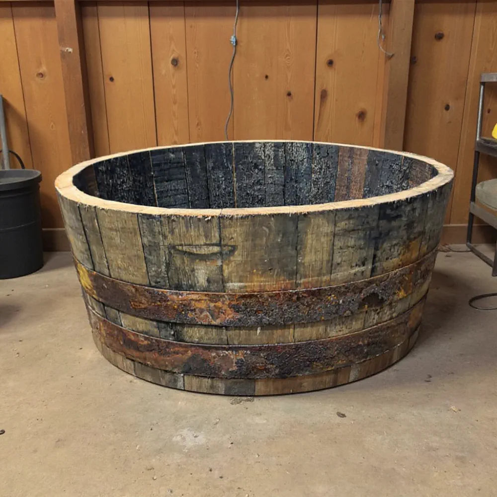 65cm Rustic 1/4 Barrel Oak Herb/Bedding Planter