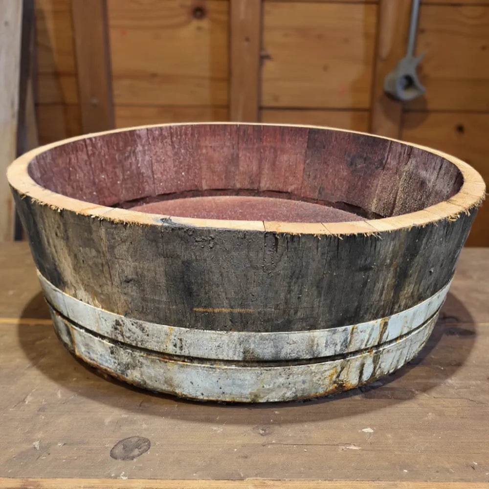 70cm Silver Hoop 1/4 Barrel Oak Herb/Bedding Planter