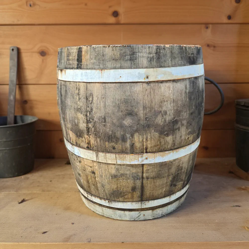 70cm Silver Hoop 3/4 Whisky Barrel Oak Tree Planter