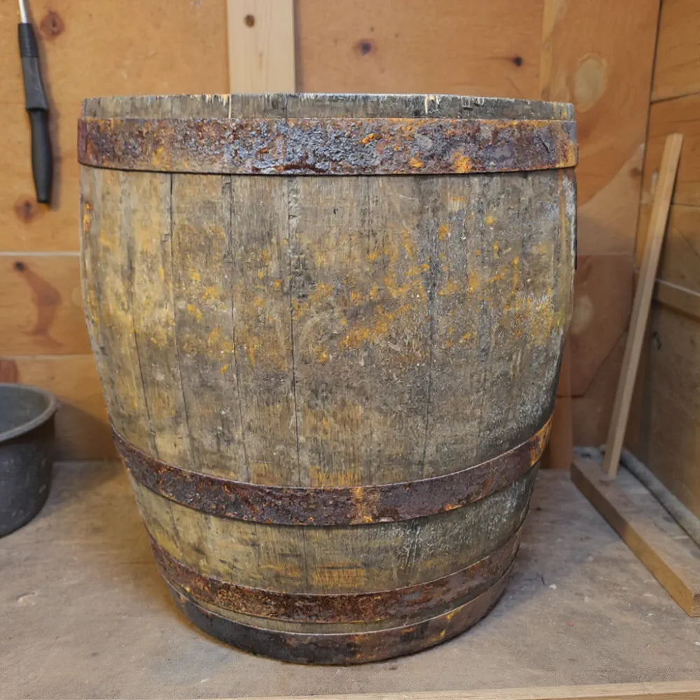65cm Rustic 3/4 full Barrel Oak Tree planter