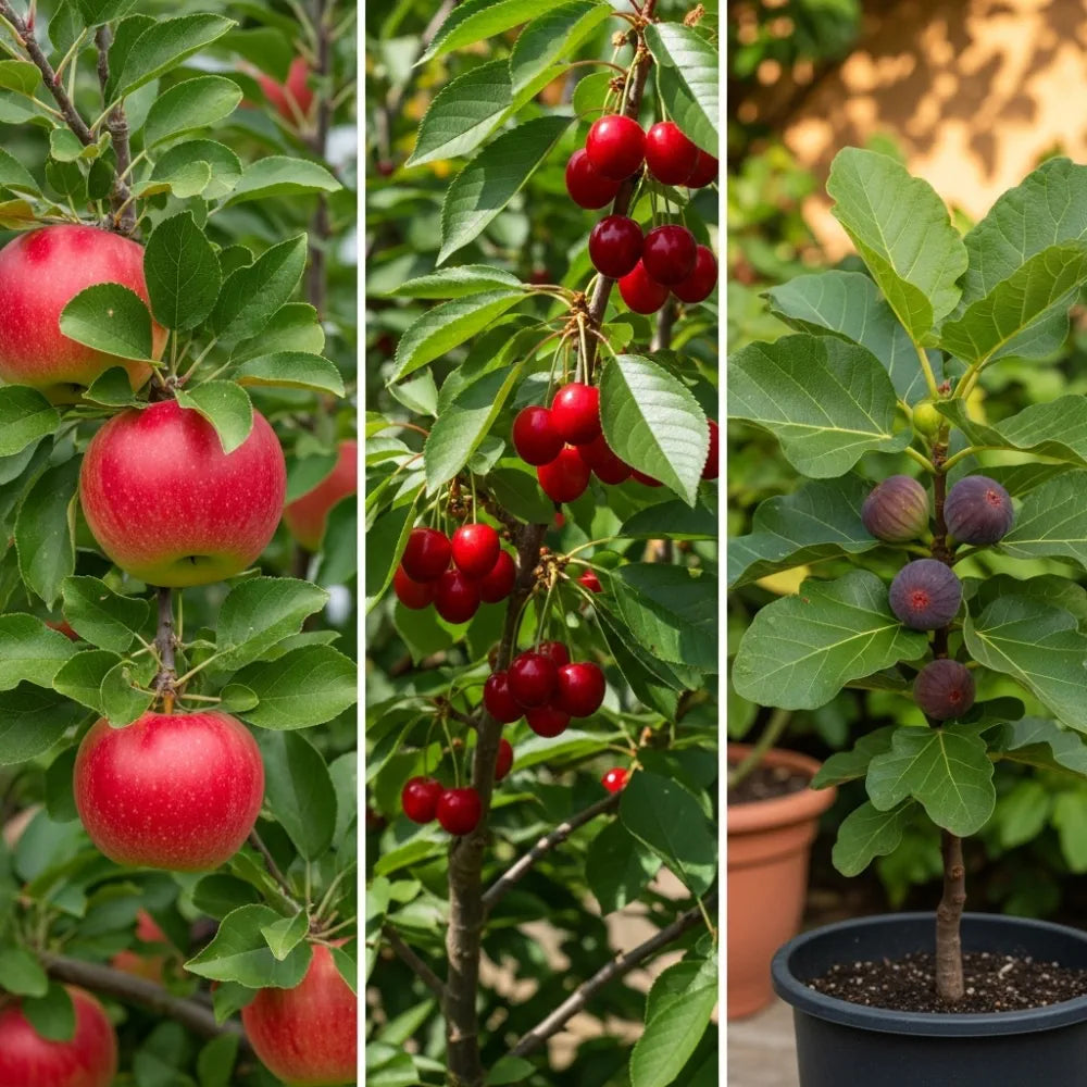 The 3 Best Fruit Trees for Small Gardens | Apple (9L), Cherry (9L) & Fig (2L)