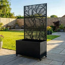 Zinc Galvanised Metal Trellis Planter with Wheels