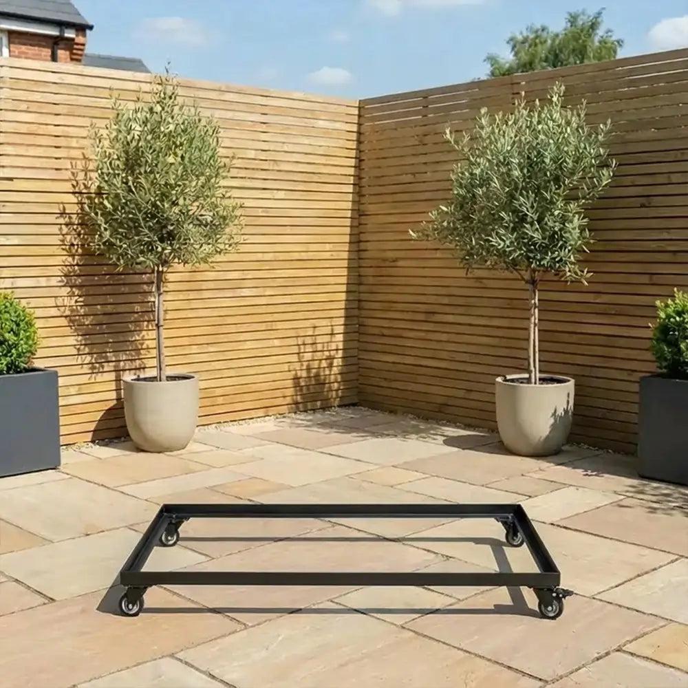 slatted trellis planter Zinc Galvanised Metal Trellis Planter with Wheels – Woven Wood