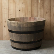 65cm Half Barrel Black Band Oak Tree Planter