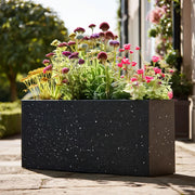 90cm Zinc Galvanised Blackstone Effect 60cm Tall Trough Planter