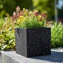 Zinc Galvanised Stone Effect Square Planter