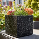 Zinc Galvanised Stone Effect Square Planter