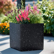 30cm Zinc Galvanised Blackstone Effect Square Planter