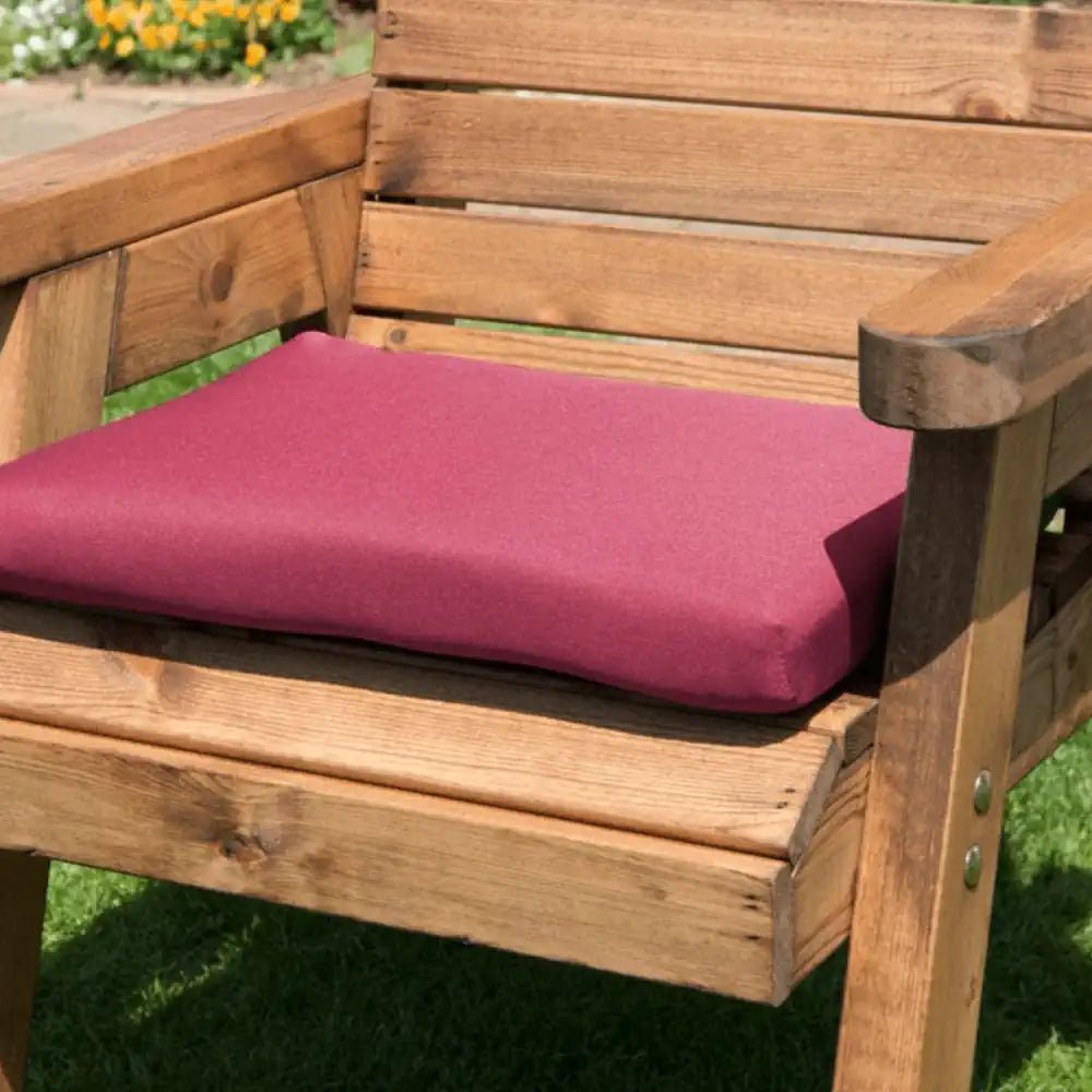 Burgundy Seat Cushions for Woven WOod