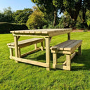 butcher table set wooden bench outdoor furniture