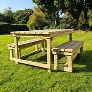 butcher table set wooden bench outdoor furniture