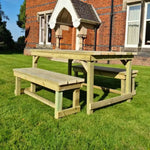 butcher table set wooden bench outdoor furniture bdac