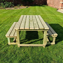 butcher table set wooden bench outdoor furniture
