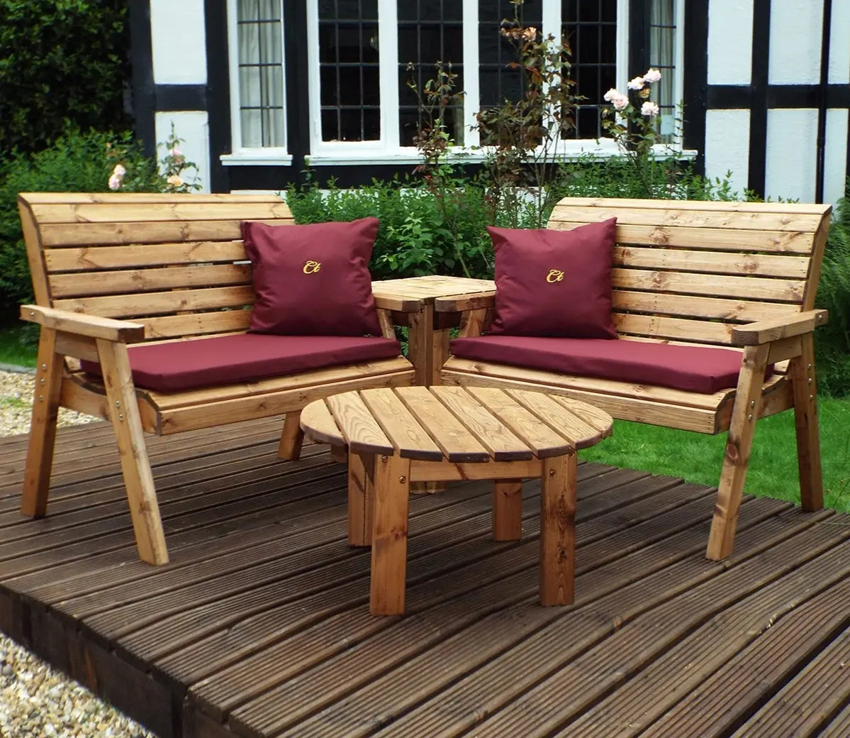 Charles Taylor Garden Four Seater Corner Set in Burgundy