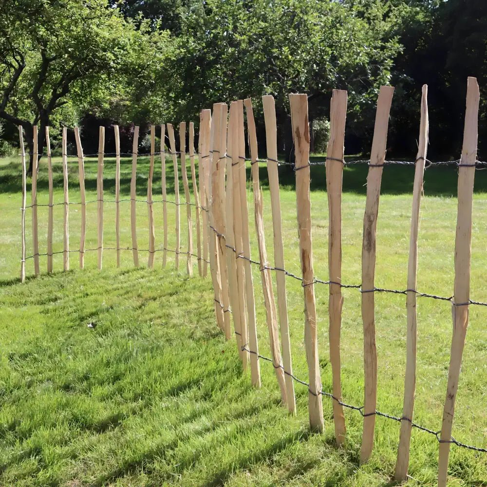 Chestnut Heavy Duty Paling Fence Roll with Steel Wire – Woven Wood