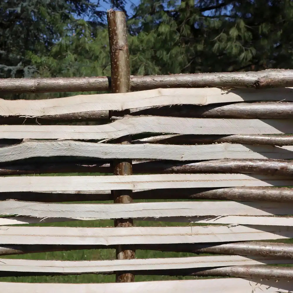Artisanal Split Hazel Hurdle Fencing with a Handcrafted Finish