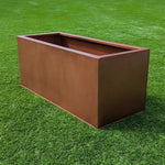 copper brown zinc trough planter without plants