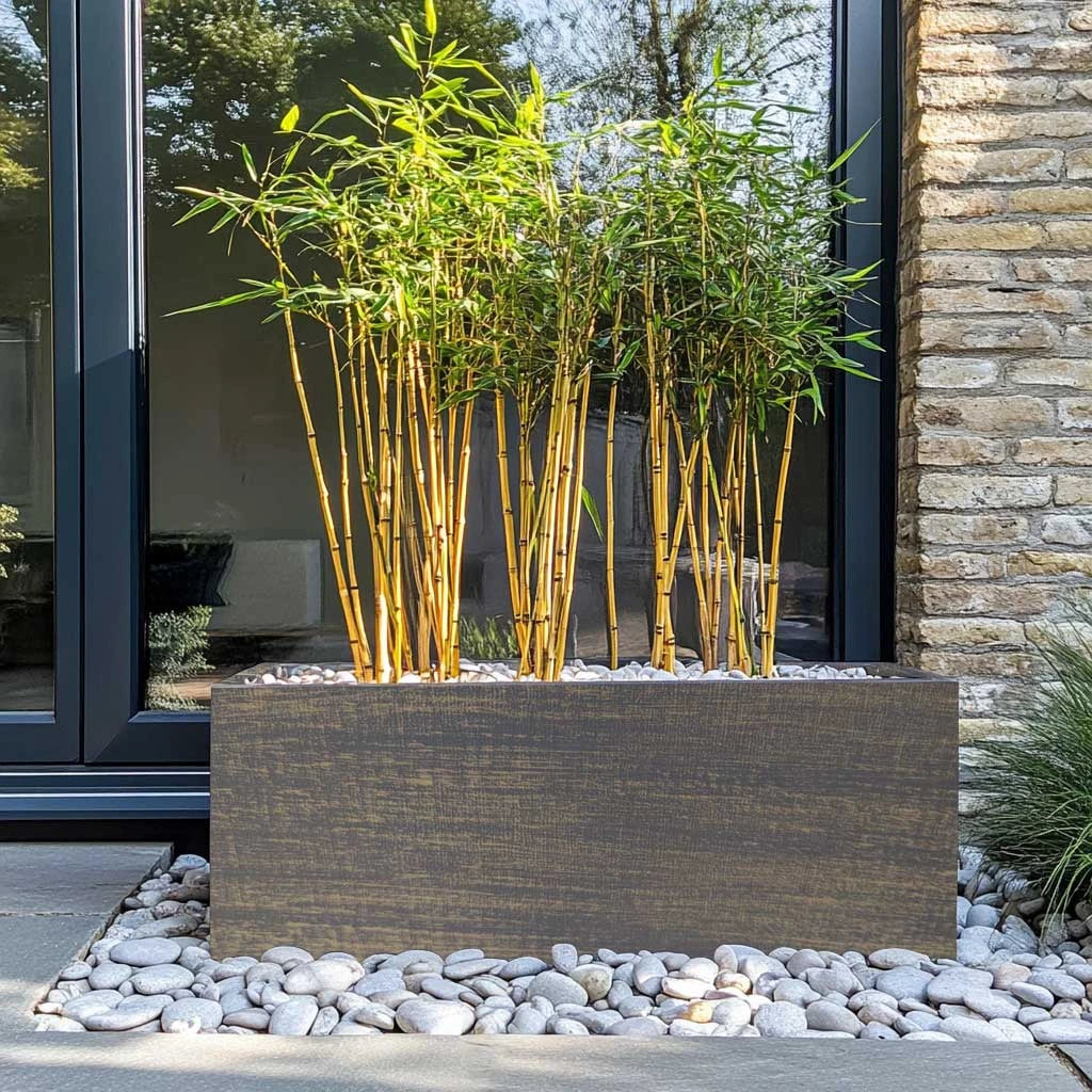 75cm Zinc Hand Finished Brushed Grey Gold Trough Planter