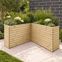Pine Slatted L-Shaped Corner Wooden Planter with Feet #160cm(L) x 160(W) x 85(H)