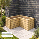 Pine Slatted L-Shaped Corner Wooden Planter with Feet #80cm(L) x 80(W) x 44(H)