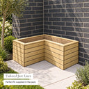 Pine Slatted L-Shaped Corner Wooden Planter with Feet #80cm(L) x 80(W) x 44(H)