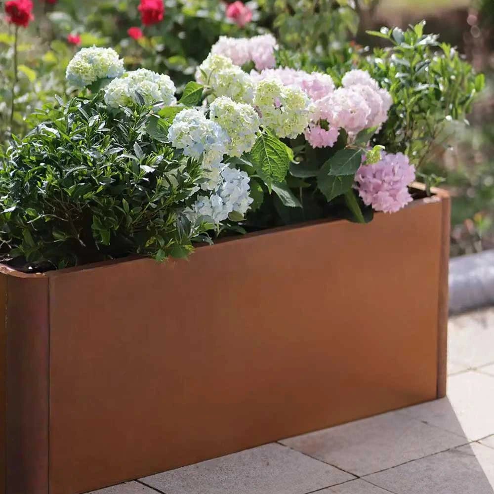 75cm Corten Steel Rounded Corner Trough Planter