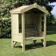 cottage arbour fully enclosed seater wooden furniture