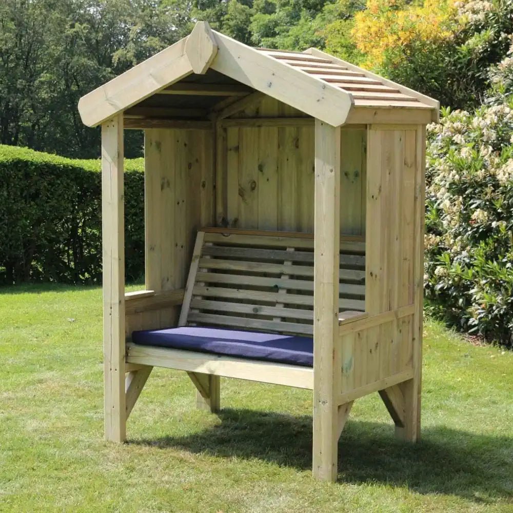 cottage arbour fully enclosed seater wooden furniture with cushion optional extra