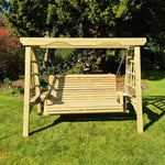 cottage swing seater outdoor wooden furniture front view