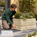 Customisable wooden trough planter - fully assembled