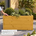 Customisable wooden trough planter - smooth planed and sanded