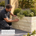 Customisable wooden trough planter - handmade in the UK