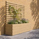 Customisable broad board trough planter with trellis - planted hero