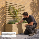 Customisable broad board trough planter with trellis - handmade in the UK
