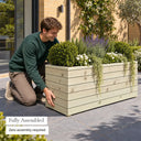 Customisable cladded wooden trough planter - fully assembled