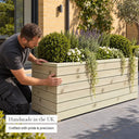 Customisable cladded wooden trough planter - handmade in the UK
