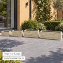Customisable cladded wooden trough planter - size range